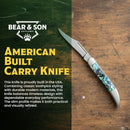Bear & Son Little Toothpick Folding Knife 440 Steel Blade Abalone Handle