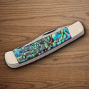 Bear & Son Little Trapper Pocket Knife Stainless Steel Blade Abalone Handle