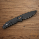 Bear & Son Auto Katakt II Folding Knife 3.25" Bohler M390 Steel Blade Black Aluminum Handle.