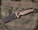 Bear & Son Auto Auto Katakt III Folding Knife 3.5" Bohler M390 Steel Blade Flat Dark Earth Aluminum Handle