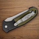 Bear & Son Auto Bold Action V Folding Knife 3.13" 14C28N Sandvik Steel Blade Black/Green G10 Handle