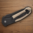 Bear & Son Auto Bold Action V Folding Knife 3.13" 14C28N Sandvik Steel Blade Black/White G10 Handle