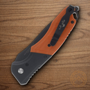 Bear & Son Auto Bold Action V Folding Knife 3.25" 14C28N Sandvik Steel Blade Black/Orange G10 Handle