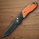Bear & Son Auto Bold Action V Folding Knife 3.25" 14C28N Sandvik Steel Blade Black/Orange G10 Handle