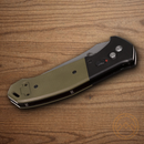 Bear & Son Auto Bold Action V Folding Knife 3.63" 14C28N Sandvik Steel Blade Black/Green G10 Handle