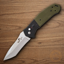 Bear & Son Auto Bold Action V Folding Knife 3.63" 14C28N Sandvik Steel Blade Black/Green G10 Handle