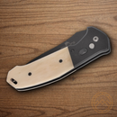 Bear & Son Auto Bold Action V Folding Knife 3.63" 14C28N Sandvik Steel Blade Black/White G10 Handle.