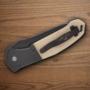 Bear & Son Auto Bold Action V Folding Knife 3.63" 14C28N Sandvik Steel Blade Black/White G10 Handle.