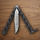 Bear & Son 30th Anniversary Butterfly Folding Knife 3.38" Stainless Steel Blade Black Zinc Handle