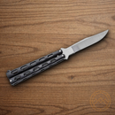 Bear & Son 30th Anniversary Butterfly Folding Knife 3.38" Stainless Steel Blade Black Zinc Handle