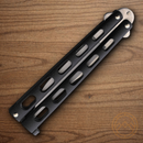 Bear & Son 30th Anniversary Butterfly Folding Knife 3.38" Stainless Steel Blade Black Zinc Handle