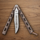 Bear & Son Anniversary Butterfly Folding Knife 3.38" 440 Steel Blade Copper Vein Zinc Handle