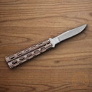 Bear & Son Anniversary Butterfly Folding Knife 3.38" 440 Steel Blade Copper Vein Zinc Handle