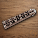 Bear & Son Anniversary Butterfly Folding Knife 3.38" 440 Steel Blade Copper Vein Zinc Handle