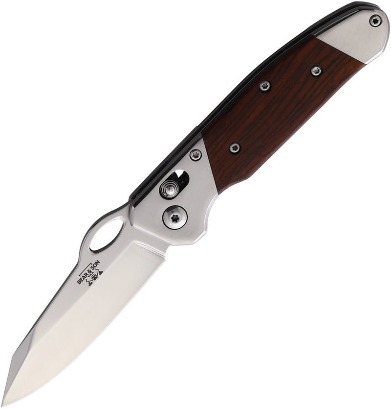 Bear & Son Slide Lock Folding Knife 3.38" D2 Tool Steel Blade Cocobolo Wood Handle B10N -Bear & Son - Survivor Hand Precision Knives & Outdoor Gear Store