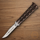 Bear & Son Anniversary Butterfly Folding Knife 3.38" 440 Steel Blade Copper Vein Zinc Handle