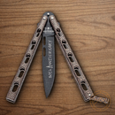 Bear & Son Anniversary Butterfly Folding Knife 3.38" 440 Steel Blade Copper Vein Zinc Handle