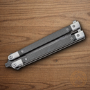 Bear & Son Butterfly Folding Knife 3.75" Damascus Steel Blade Carbon Fiber Handle