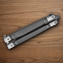Bear & Son Butterfly Folding Knife 3.75" Damascus Steel Blade Carbon Fiber Handle