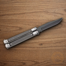 Bear & Son Butterfly Folding Knife 3.75" Stainless Steel Blade Carbon Fiber Handle