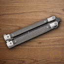 Bear & Son Butterfly Folding Knife 3.75" Stainless Steel Blade Carbon Fiber Handle