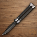 Bear & Son Butterfly Folding Knife 3.75" Stainless Steel Blade Carbon Fiber Handle