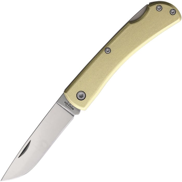 Bear & Son Small Lockback Folding Knife 2.63" Stainless Steel Blade Gold Aluminum Handle C137L -Bear & Son - Survivor Hand Precision Knives & Outdoor Gear Store