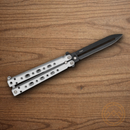 Bear & Son Bear Song IV Folding Knife 3.88" 1095HC Steel Blade Silver Aluminum Handle.