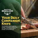 Bear & Son Stockman Pocket Knife 1095HC Steel Blades Walnut Handle