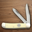 Bear & Son Mini Trapper Pocket Knife 1095HC Steel Blade Yellow Delrin Handle