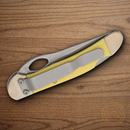 Bear & Son Cowhand Folding Knife 2.88" 1095HC Steel Blade Yellow Delrin Handle