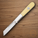 Bear & Son Barlow  Folding Knife 1095HC Steel Blade Yellow Delrin Handle