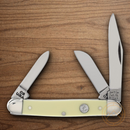 Bear & Son Med Stockman Pocket Knife 1095HC Steel Blade Yellow Derlin Handle