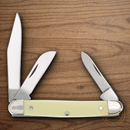 Bear & Son Med Stockman Pocket Knife 1095HC Steel Blade Yellow Derlin Handle