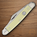Bear & Son Med Stockman Pocket Knife 1095HC Steel Blade Yellow Derlin Handle