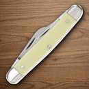 Bear & Son Med Stockman Pocket Knife 1095HC Steel Blade Yellow Derlin Handle