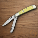 Bear & Son Small Trapper Pocket Knife 1095HC Steel Blade Yellow Derlin Handle