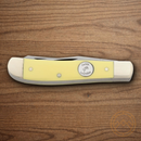 Bear & Son Trapper Pocket Knife 1095HC Steel Blades Yellow Delrin Handle