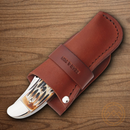 Bear & Son Hunter Pocket Knife 1095HC Steel Blades India Stag Bone Handle