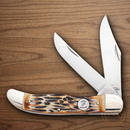 Bear & Son Hunter Pocket Knife 1095HC Steel Blades India Stag Bone Handle