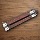 Bear & Son Butterfly Folding Knife 3.26" Titanium Steel Blade Cocobolo Wood Handle
