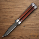 Bear & Son Butterfly Folding Knife 3.26" Titanium Steel Blade Cocobolo Wood Handle