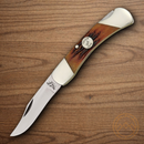 Bear & Son Lockback Folding Knife 1095HC Steel Blade Red Bone Handle