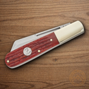 Bear & Son Barlow Folding Knife 3" 1095HC Steel Blade Red Bone Handle