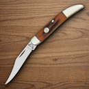 Bear & Son Little Toothpick Folding Knife 1095 Carbon Steel Blade Red Stag Bone Handle