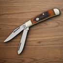 Bear & Son Small Trapper Pocket Knife 1095 Carbon Steel Blade Red Bone Handle.