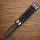 Bear & Son Butterfly Folding Knife 3.38" Stainless Steel Blade Black G10 Handle