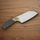 Bear & Son Professional Chopping Kitchen Knife 5" 14C28N Sandvik Steel Blade Brown/Black Micarta/G10 Handle