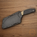 Bear & Son Professional Chopping Kitchen Knife 5" 14C28N Sandvik Steel Blade Brown/Black Micarta/G10 Handle