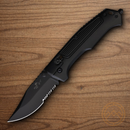 Bear & Son Rancor IV Folding Knife 3.25" 14C28N Sandvik Steel Blade Black Aluminum Handle